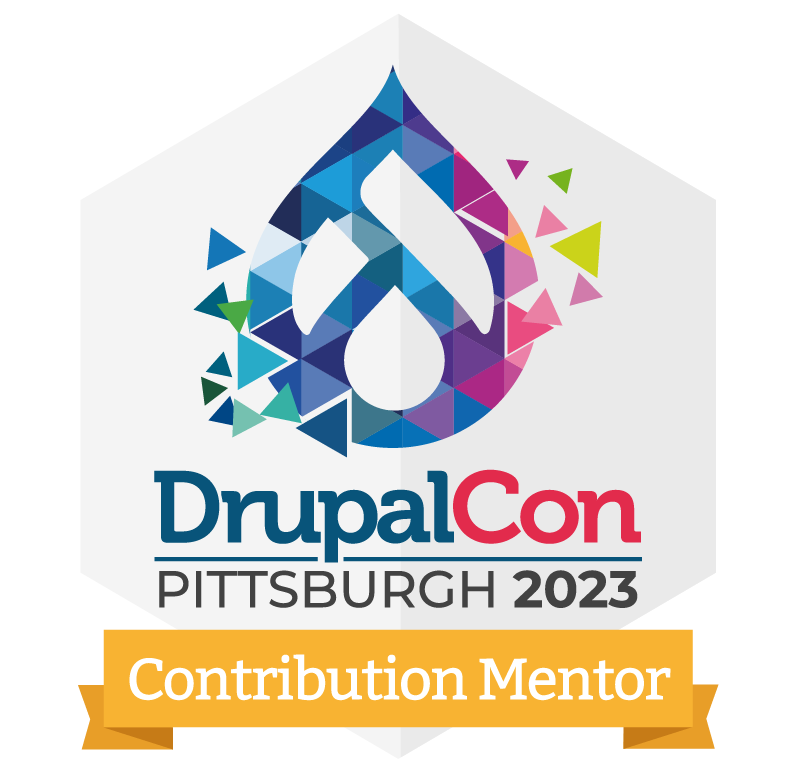 DrupalCon Pittsburgh 2023 Contribution Mentor web badge