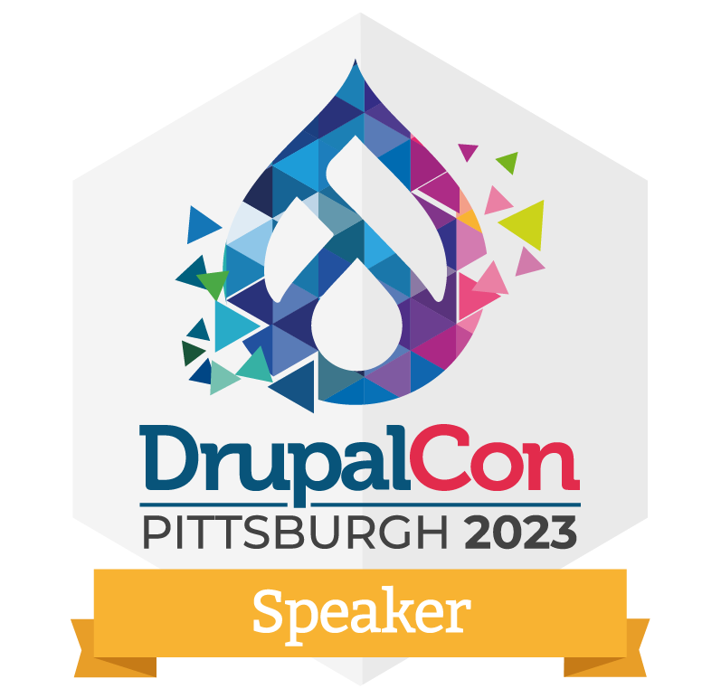 DrupalCon Pittsburgh 2023 Speaker web badge